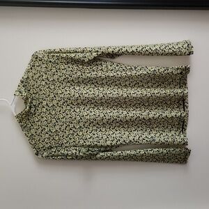 Floral Mesh Long Sleeve Mock Neck Top